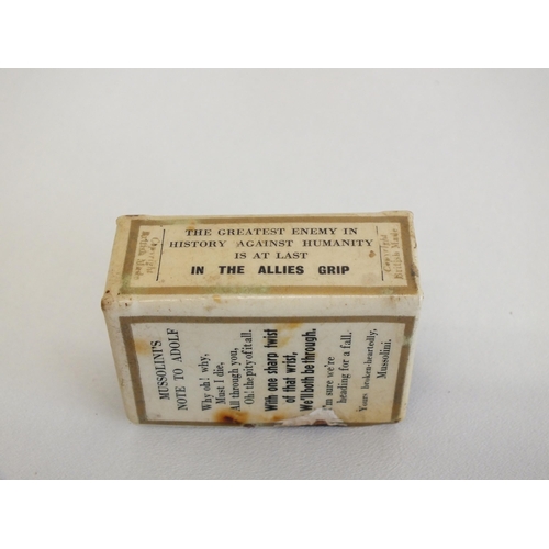 86 - WWII ADOLF HITLER COMICAL MATCHBOX COVER -  IN THE ALLIES GRIP