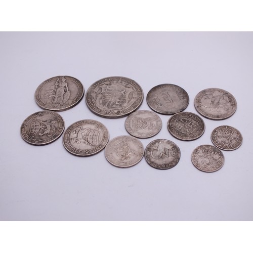 180 - SELECTION OF PRE 1920 SILVER COINAGE INCLUDING 1915 SHILLING, THREEPENCE, SIXPENCE, 1899 SHILLING, C... 