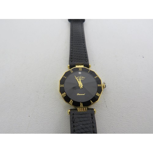 150 - ROTARY LADIES REAL DIAMOND GOLD PLATED WATCH AND CITIZEN DUAL TIME As Found