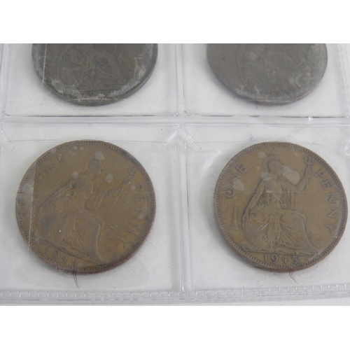 165 - ONE SHEET OF 1D AND MIXED TIN FULL COINS