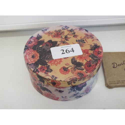264 - TRINKET BOX OF JEWELLERY & COLECTABLES INCLUDES DAMASCENE CUFFLINKS, GEMSTONE BEAD NECKLACE'S, SNAP ... 