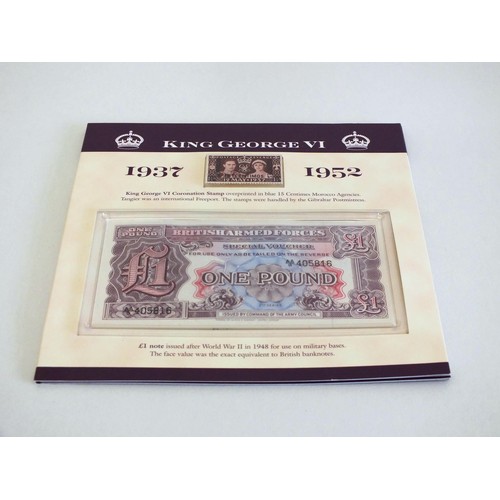 186 - KING GEORGE VI STAMP, BANKNOTE AND COIN SET