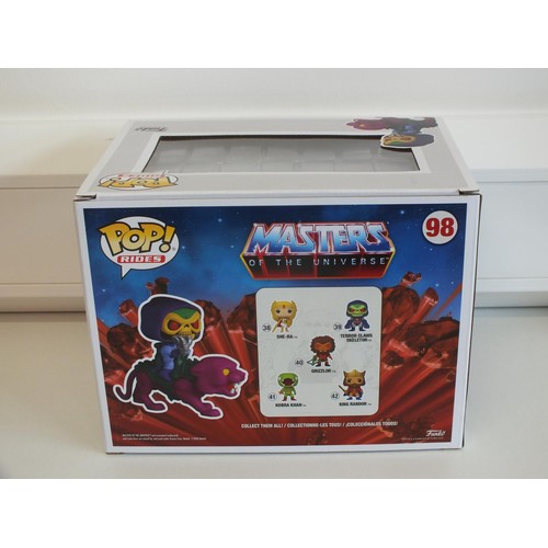 45 - FUNKO POP RIDES MASTER OF THE UNIVERSE SKELETOR ON PANTHOR VINYL FIGURE - BOXED AS NEW