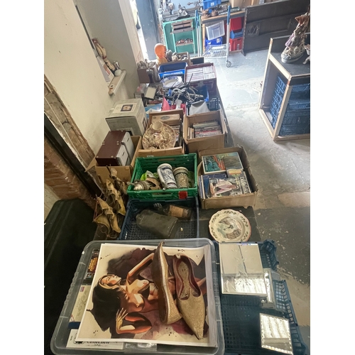 605 - LARGE JOB LOT OF MIXED ITEMS INCLUDING- wade, pictures, jewellery boxes etc