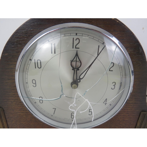 136 - BENTIMA ART DECO SHELF CLOCK AND SMITH ELECTRIC MANTLE CLOCK WESTMINSTER CHIME CRACKED GLASS