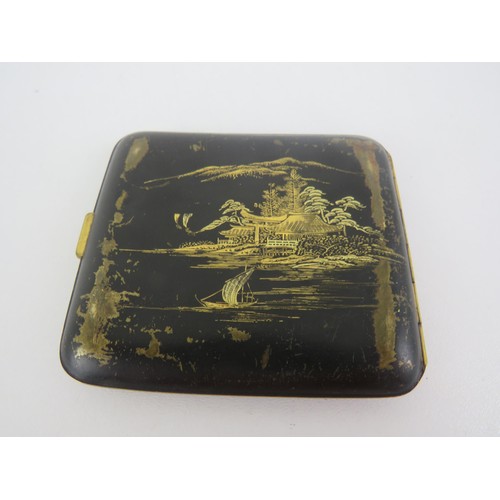 118 - 1940'S 24K GOLD INLAY CIGARETTE CASE (JAPAN)