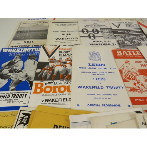 142 - 50 x OLD WAKEFIELD TRINITY AWAY PROGRAMMES