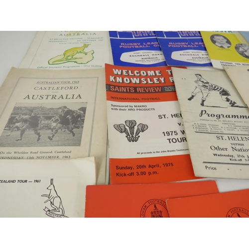 143 - APPROXIMATELY 30 OLD PROGRAMMES RUGBY TEAMS V. TOURISTS