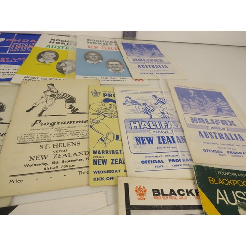 143 - APPROXIMATELY 30 OLD PROGRAMMES RUGBY TEAMS V. TOURISTS