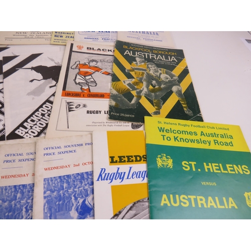 143 - APPROXIMATELY 30 OLD PROGRAMMES RUGBY TEAMS V. TOURISTS