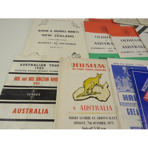 143 - APPROXIMATELY 30 OLD PROGRAMMES RUGBY TEAMS V. TOURISTS