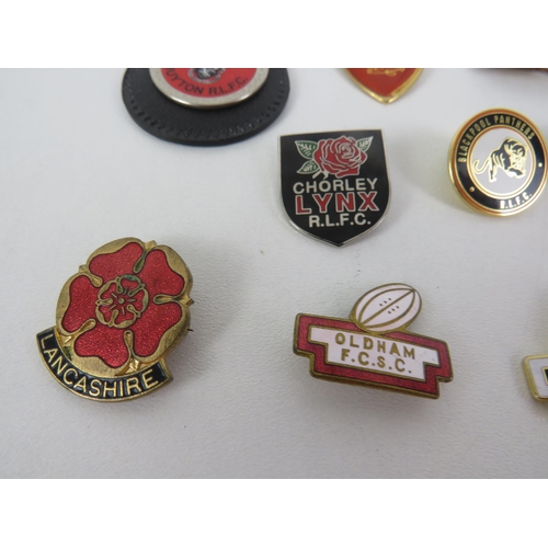 144 - COLLECTION OF 9 RUGBY LEAGUE SUPPORTERS ENAMEL BADGES