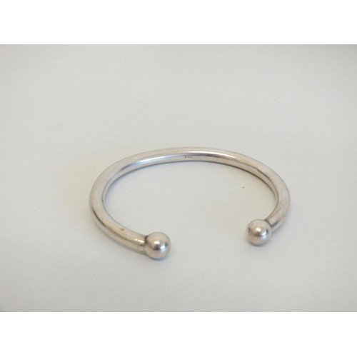 51 - STERLING SILVER TORQUE BANGLE - 57 GRAMS