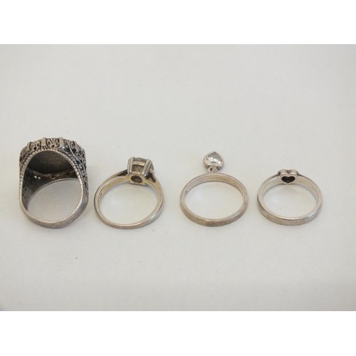 57 - 4 x SILVER RINGS - 18G