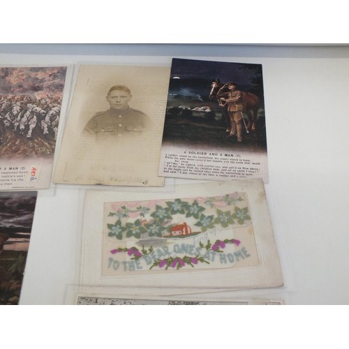 58 - WWI POSTCARDS, SILK POSTCARDS, BAMFORTHS ETC