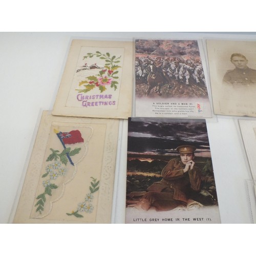 58 - WWI POSTCARDS, SILK POSTCARDS, BAMFORTHS ETC