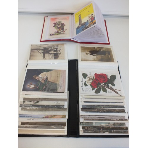 67 - TWO ALBUMS OF VARIOUS POSTCARDS