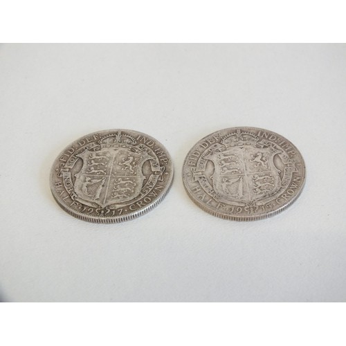 70 - 1915 AND 1917 SILER HALFCROWN COINS