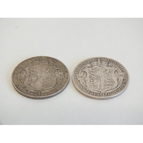 76 - 1916 AND 1914 SILVER HALFCROWN COINS