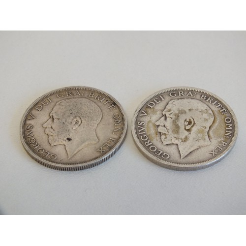 76 - 1916 AND 1914 SILVER HALFCROWN COINS