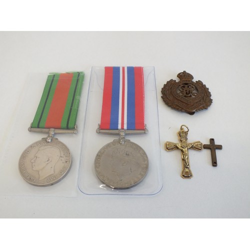 80 - WWII MEDALS AND ROYAL ENGINEERS CAP BADGE