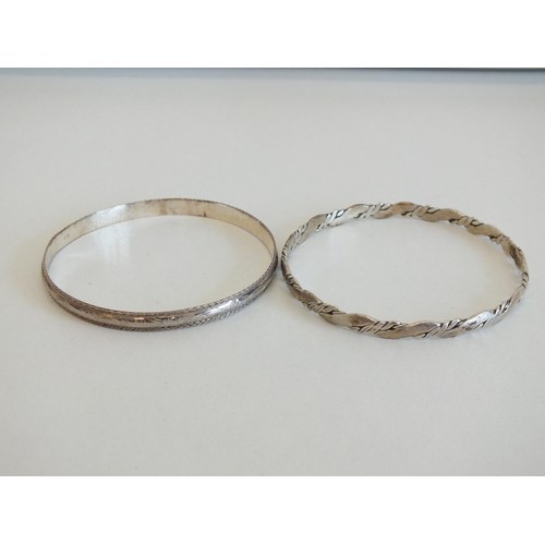 125 - 2 x SILVER BANGLES