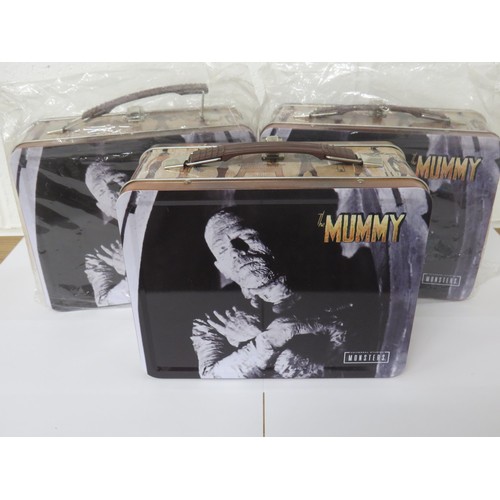 27 - 3 x UNIVERSAL MONSTERS THE MUMMY TIN LUNCH BOXES - NEW