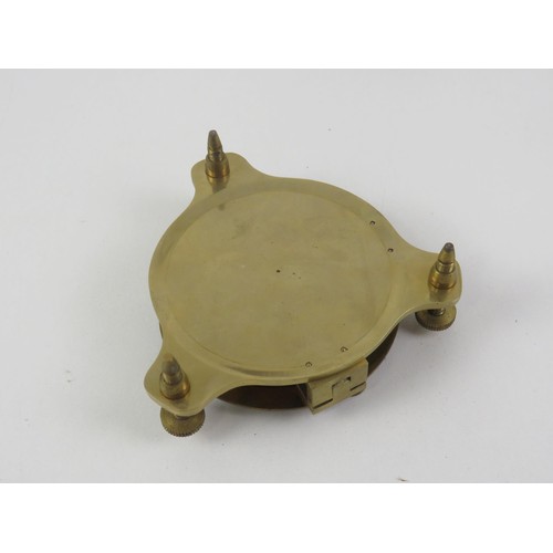 204 - BRASS NAUTICAL COMPASS IN WOODEN BOX