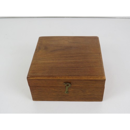 204 - BRASS NAUTICAL COMPASS IN WOODEN BOX