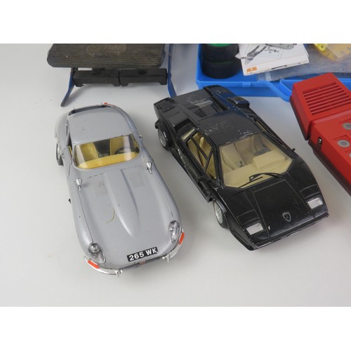 220 - MISC LOT INCLUDES SCALE MODEL CARS, FOOT PUMP etc