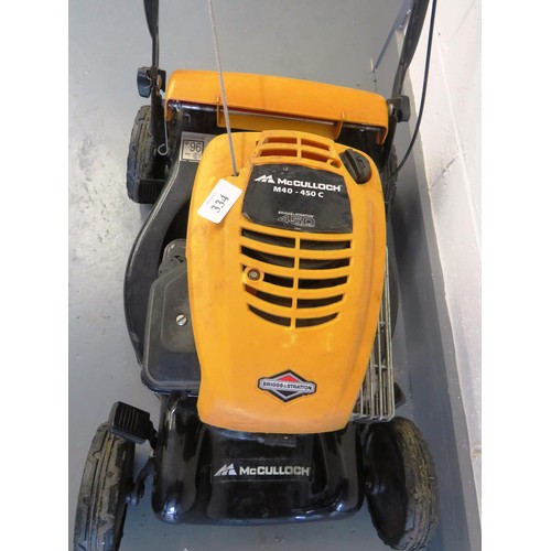 334 - MCCULLOCH M40-450C PETROL LAWNMOWER- BRIGGS OF STRATTON