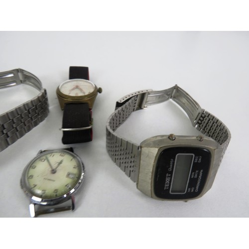 249 - 4 x LED 1970'S WATCHES INCLUDING CASIO AND 7 OTHER OLD WATCHES