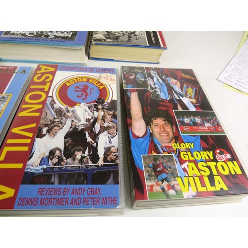 253 - TRAY OF FOOTBALL PROGRAMMES, BOOKS AND VIDEOS