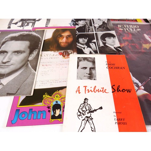 254 - COLLECTION OF BEATLES MEMORABILIA ORIGINAL 2960'S POTTERY, BOOKS, SHEET MUSIC AND OTHER ARTISTS