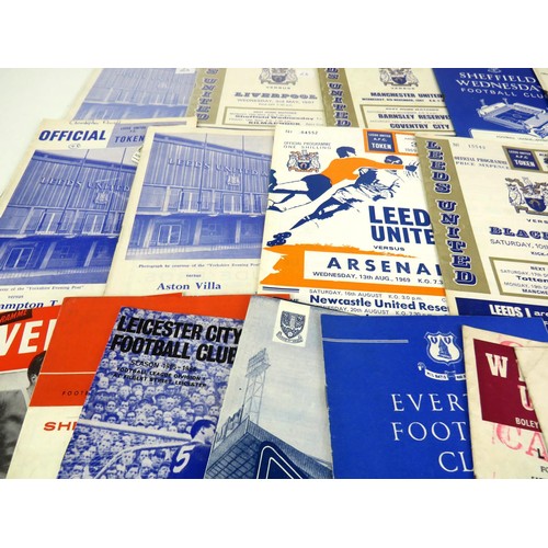 255 - FOOTBALL PROGRAMMES, APPROXIMATELY 100 MAINLY LEEDS UNITED, ENGLAND 1950'S ONWARDS ETC