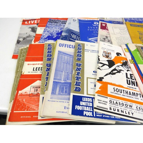 255 - FOOTBALL PROGRAMMES, APPROXIMATELY 100 MAINLY LEEDS UNITED, ENGLAND 1950'S ONWARDS ETC