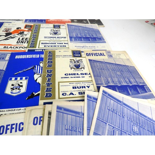 255 - FOOTBALL PROGRAMMES, APPROXIMATELY 100 MAINLY LEEDS UNITED, ENGLAND 1950'S ONWARDS ETC