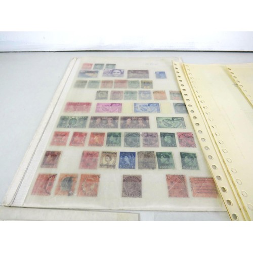 262 - BOX OF ASSORTED ENGLISH STAMPS WITH STOCK BOOK AND NEW AND USED STAMPS