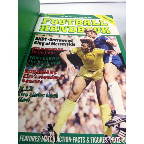 269 - THREE ALBUMS OF FOOTBALL HANDBOOK MAGAZINES