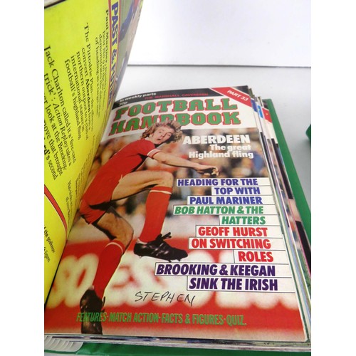 269 - THREE ALBUMS OF FOOTBALL HANDBOOK MAGAZINES