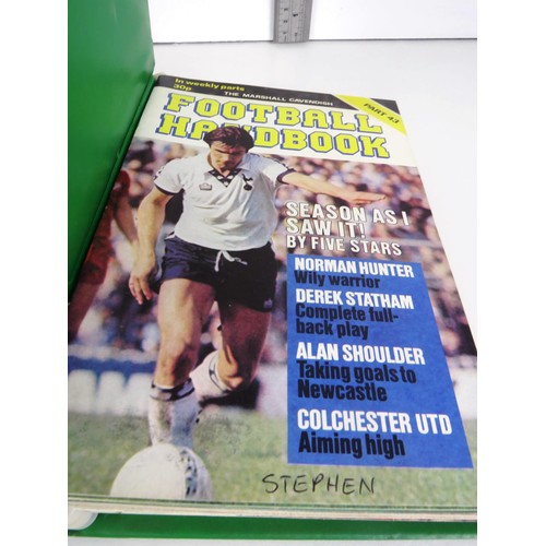 269 - THREE ALBUMS OF FOOTBALL HANDBOOK MAGAZINES