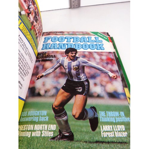 269 - THREE ALBUMS OF FOOTBALL HANDBOOK MAGAZINES