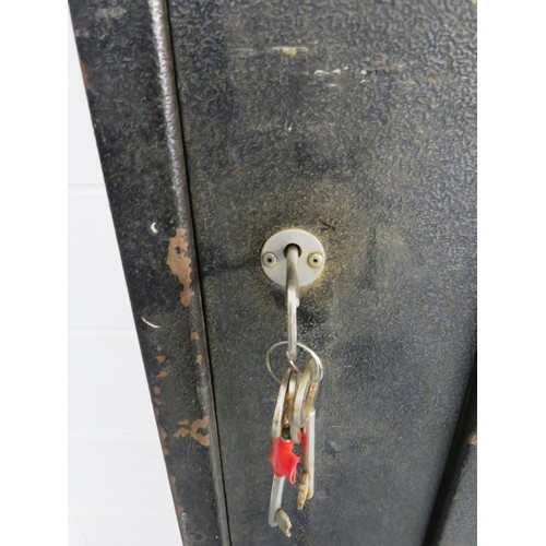 352 - METAL BOWLAND GUN SAFE CABINET WITH KEYS