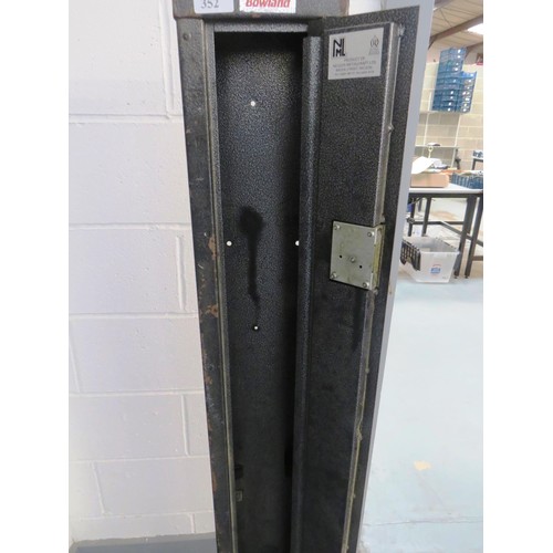 352 - METAL BOWLAND GUN SAFE CABINET WITH KEYS