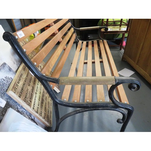 353 - CAST IRON & WOOD GARDEN BENCH