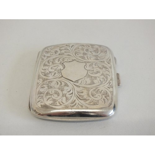 98 - STERLING SILVER CIGARETTE CASE-46G (BADGE NOT ENGRAVED)