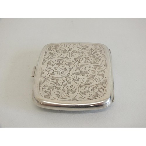 98 - STERLING SILVER CIGARETTE CASE-46G (BADGE NOT ENGRAVED)