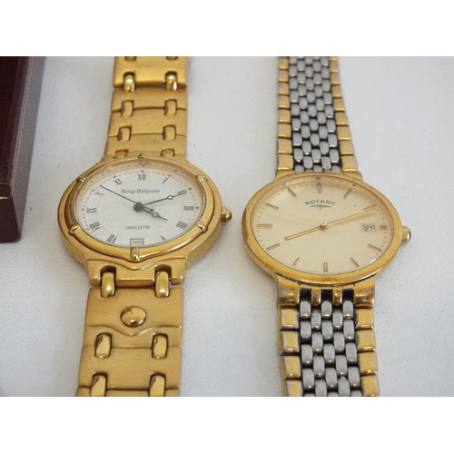 194 - 3 x GENTS WATCHES INCLUDES TWO ROTARY (ONE BOXED) AND A KRUG BAUMEN WATCH