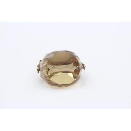 3 - 9ct Gold Citrine Swivel Fob Pendant (4.4g)