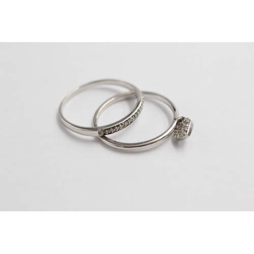 14 - 9ct White Gold Diamond Heart Ring (2.7g)- Size O